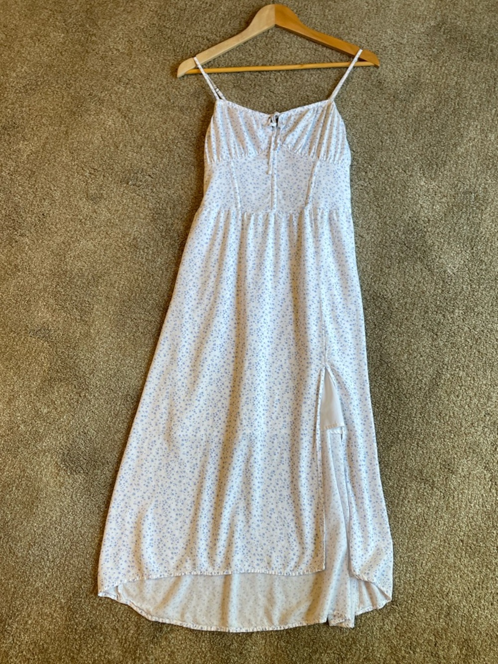 Hollister Pale Blue Floral Milkmaid Coquette Girl Dress Size M - Picture 8 of 14